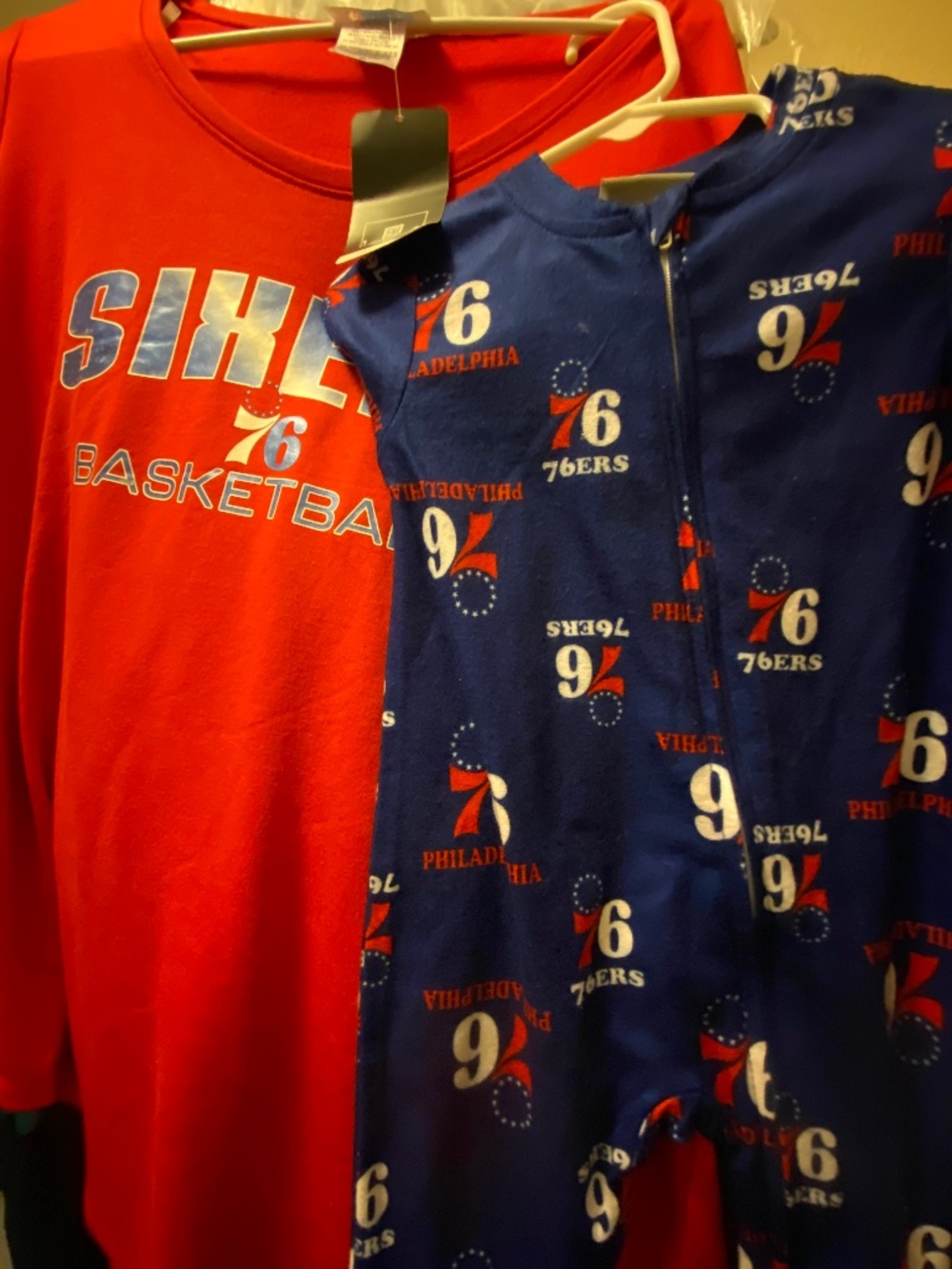 Sixers 76ERS combo Adult shirt and 0/3 month onesie